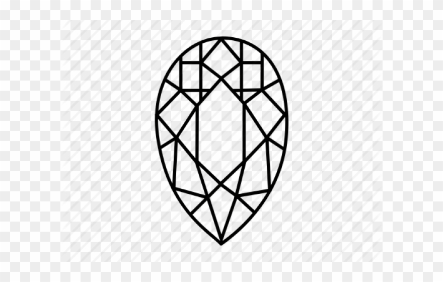 Drawn Diamond Diamond Mineral - Pear Shape Diamond Icon Clipart