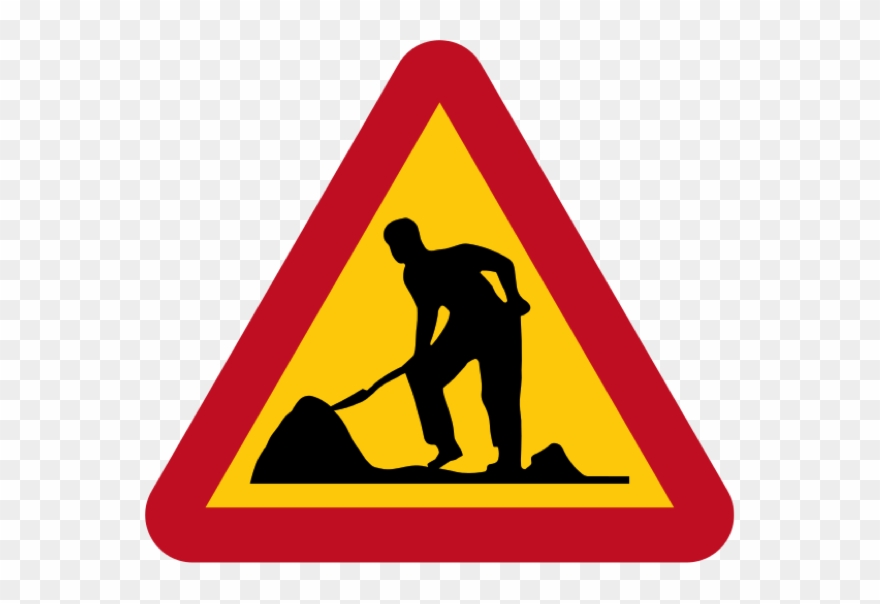 An 'under Construction' Sign, Depicting The Silhouette - Pedestrian Crossing Clip Art - Png Download