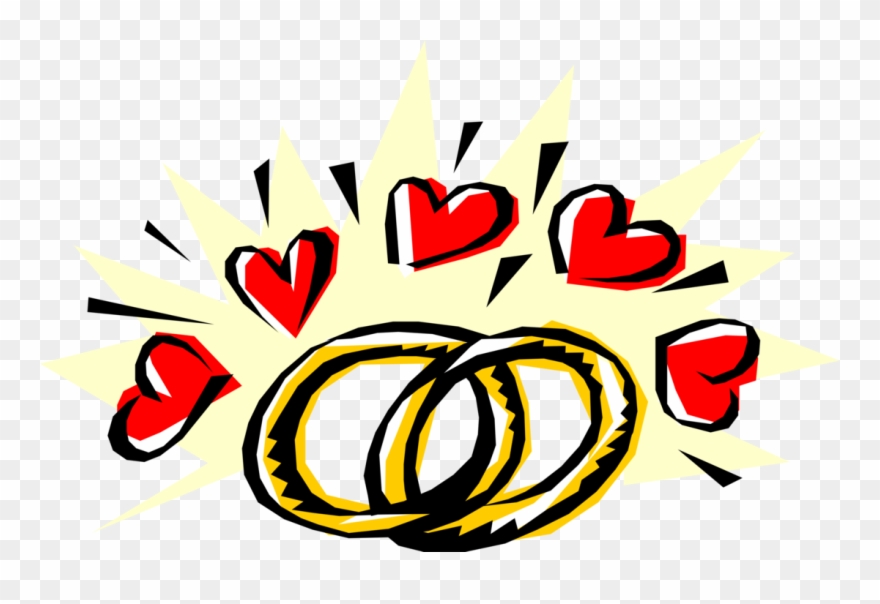 Vector Illustration Of Wedding Band Rings Signify Pledge - Wedding Ring Clipart