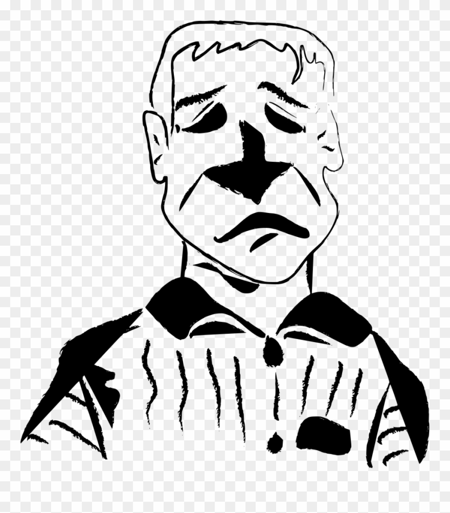 Download Png - Sad Man Coloring Clipart