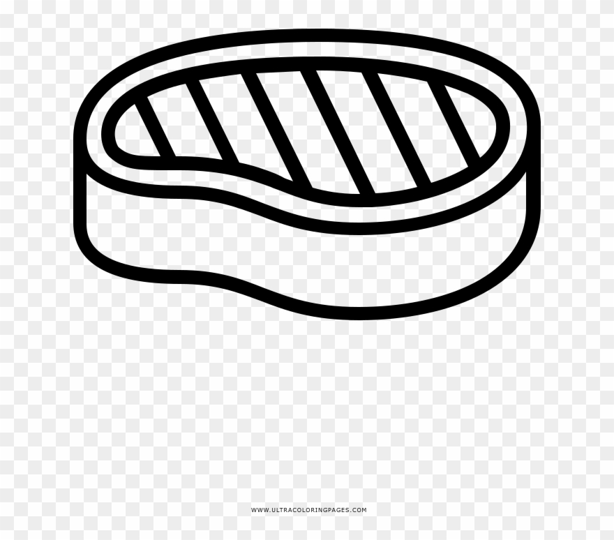 Steak Coloring Page - Line Art Clipart