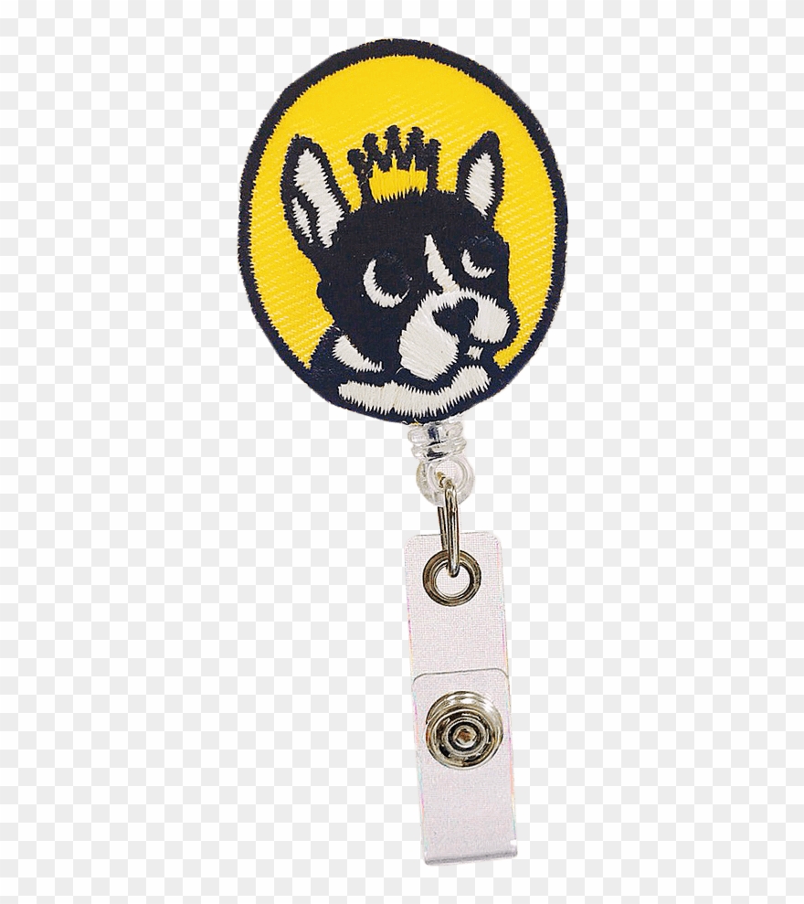 French Bulldog Embroidery Patch Retractable Badge Id - Keychain Clipart