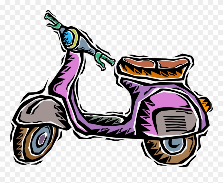 Vector Illustration Of Motor Scooter Motorcycle With Clipart