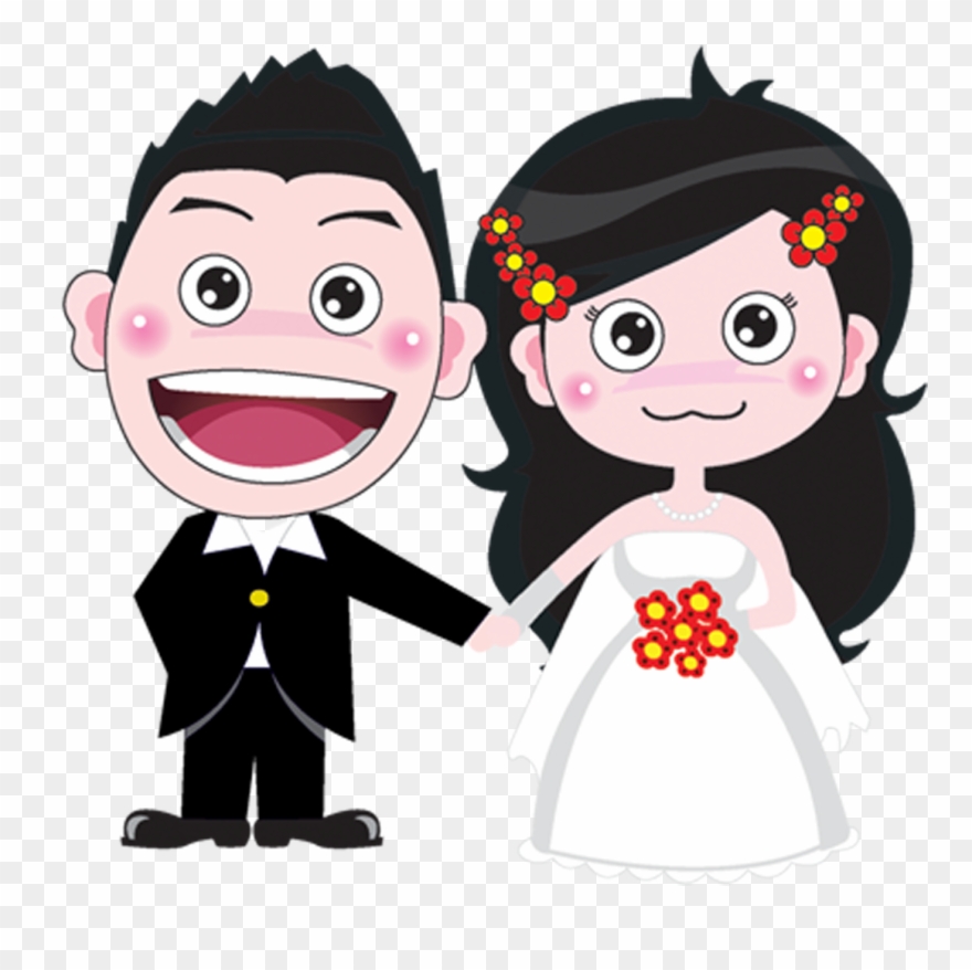 Bridegroom Cartoon Wedding - Wedding Cartoon Characters Png Clipart