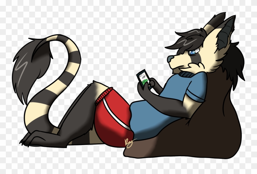 Late Night Scrolling - Cartoon Clipart
