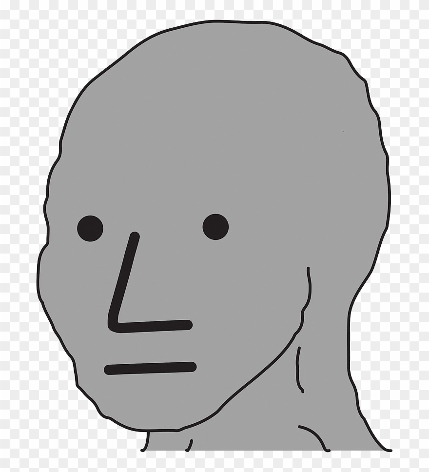 R-tarded - Npc Meme Template Transparent Clipart