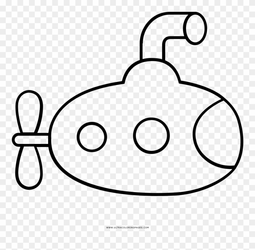 Submarine Coloring Page - Desenho De Um Submarino Clipart