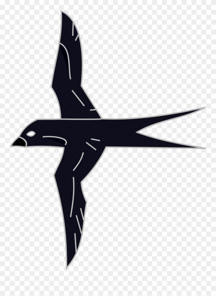 Open - Heraldic Swallow Clipart