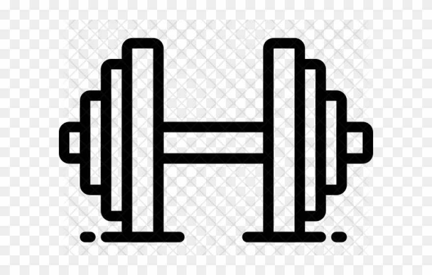 Dumbbells Clipart Symbol - Barbell White Transparent Background - Png Download
