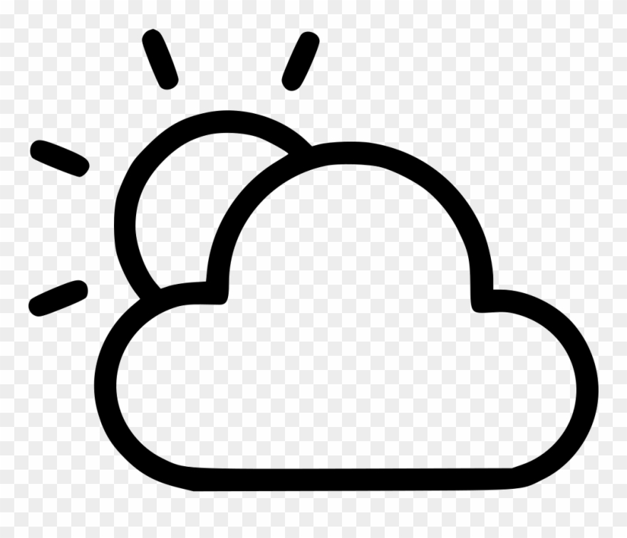 Png File - Sol Con Nube Para Colorear Clipart