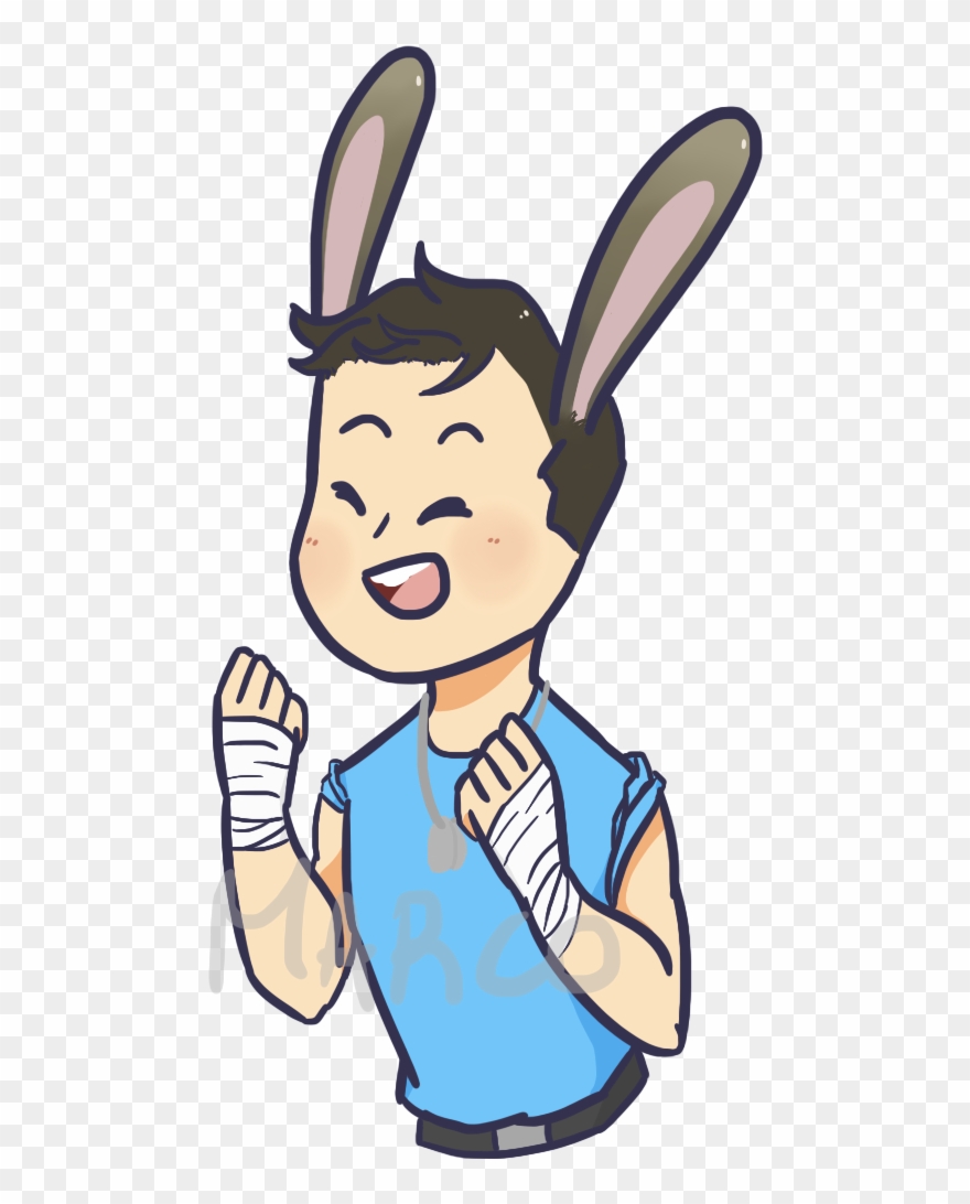 A Lil Bunny Hopping Around - Cartoon Clipart