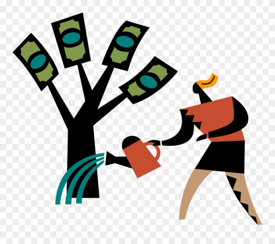 Nurture Business Money Tree For Profit Clipart