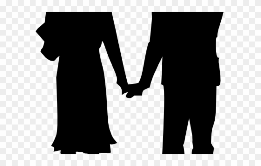 Old Clipart Husband And Wife - Holding Hands - Png Download