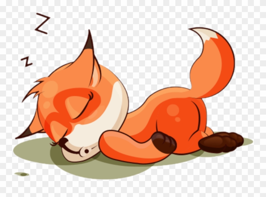 Sleeping Sticker - Fox Emoji Funny Png Clipart