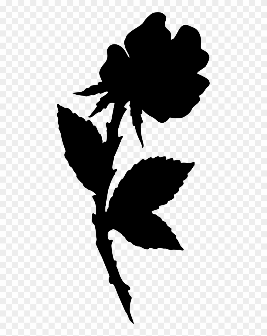 Rose Silhouette - Illustration Clipart