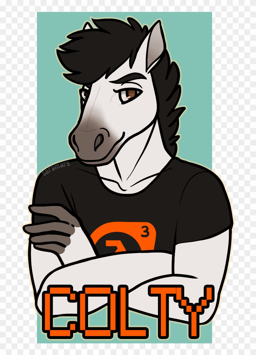 [c] Colty Badge - Cartoon Clipart