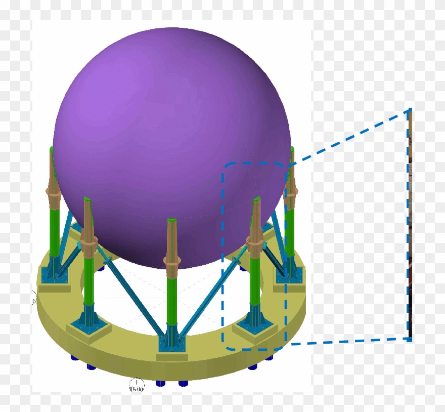Scheme Of The Seismically Retrofitted Spherical Tank - Sphere Clipart