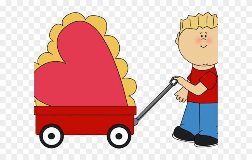 Pulling A Wagon Clipart - Png Download