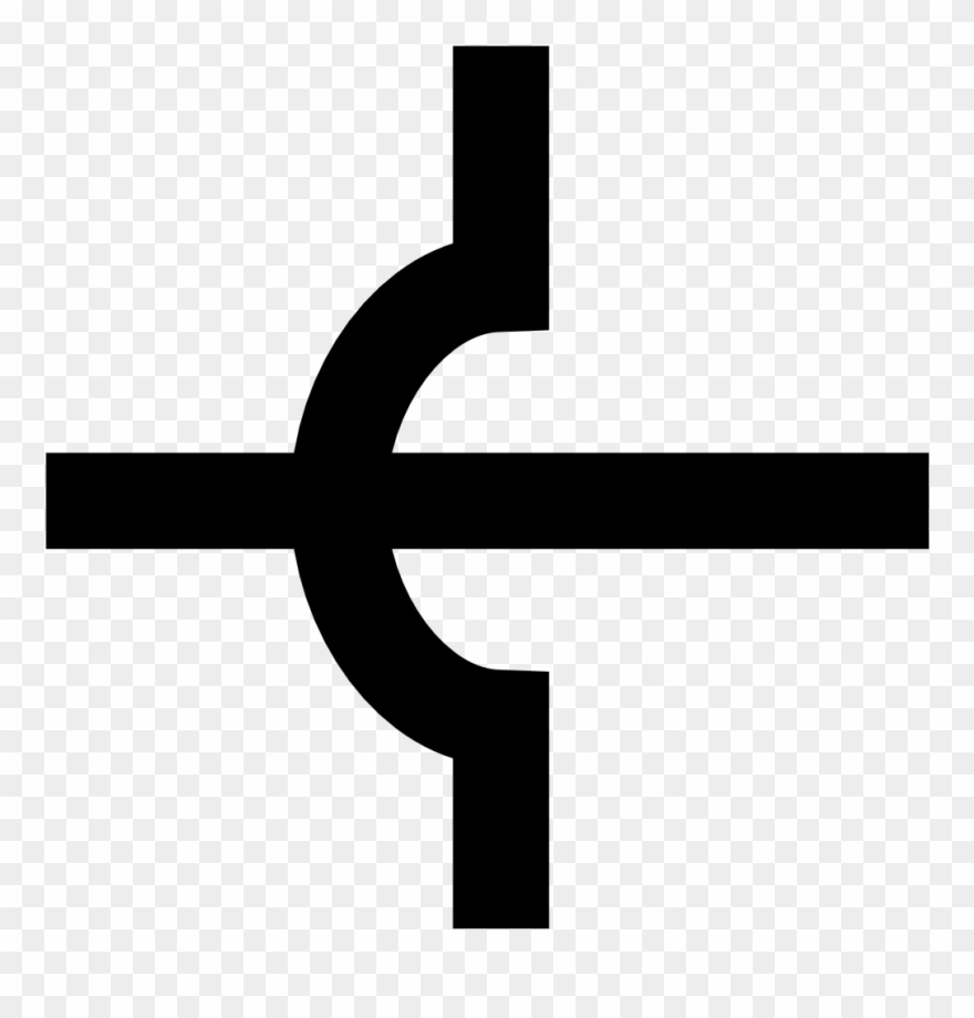 Electronic Circuit Crossing Symbol - Simbolo De Cables De Conexion Clipart