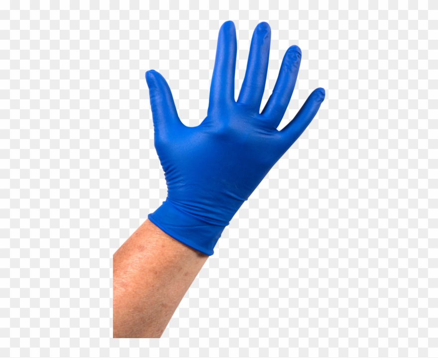Comfort Glove, Latex, Powder Free, M, Blue - Gant Latex Bleu Clipart