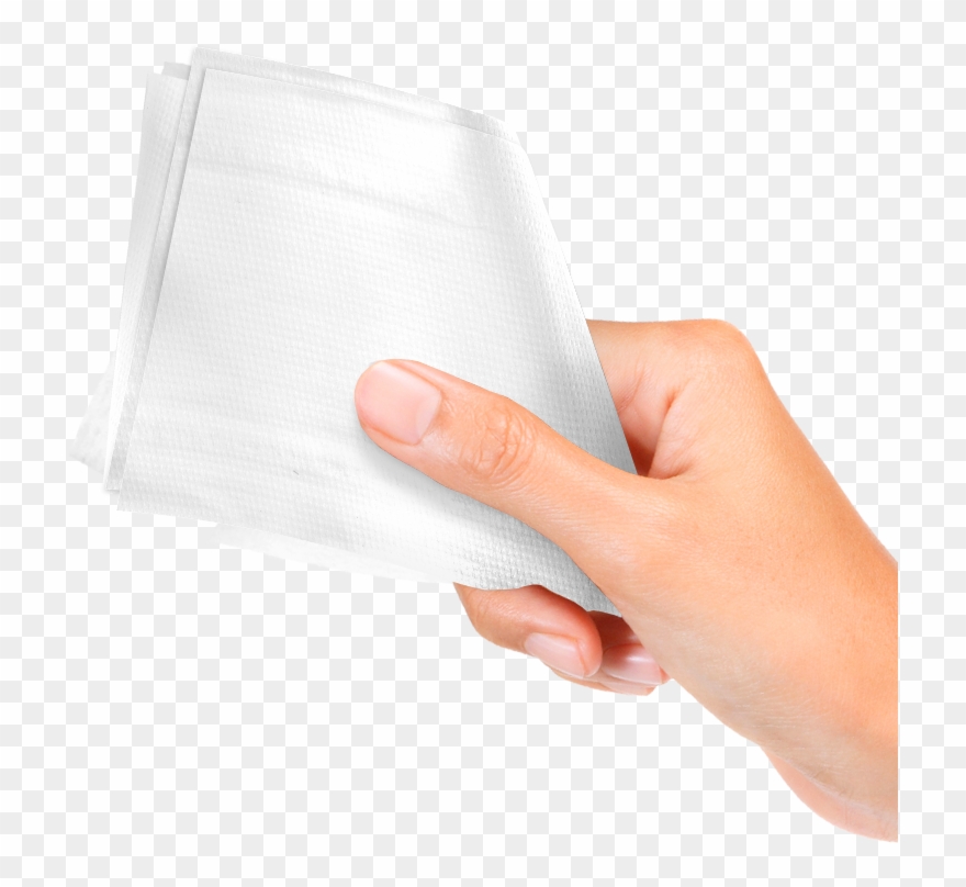 Napkin Png - Hand With Tissue Transparent Clipart