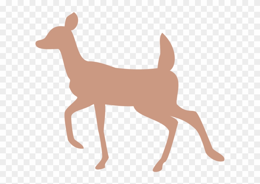 Doe And Fawn Silhouette - Doe Silhouette Png Clipart