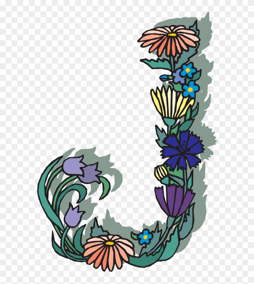 Alfabeto Floweryj - Imagens Da Letra J Bonita Clipart
