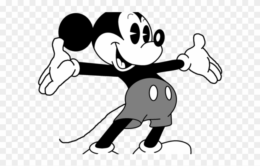 Mickey Mouse Clipart Hands - Transparent Mickey Mouse Black And White - Png Download