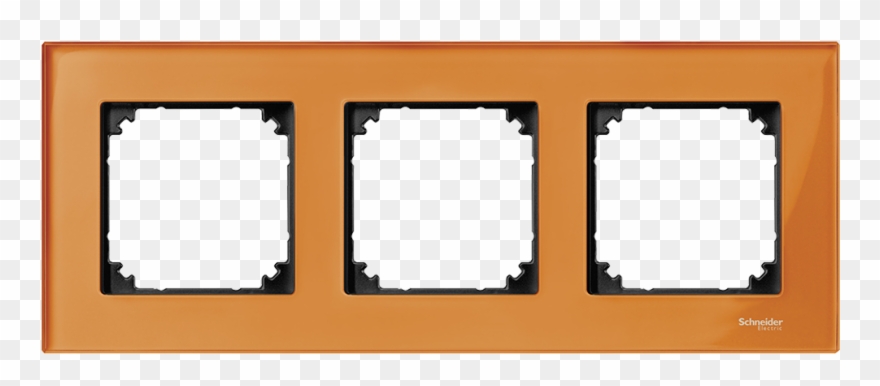 Mtn404302 Real Glass Frame, 3 Gang, Calcite Orange, - Schneider Electric Merten Frame 3-fold White 486319 Clipart