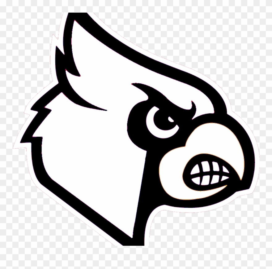 Az Cardinals Coloring Pages With Cardinal Sheets Seatle - Black Louisville Cardinals Logo Clipart