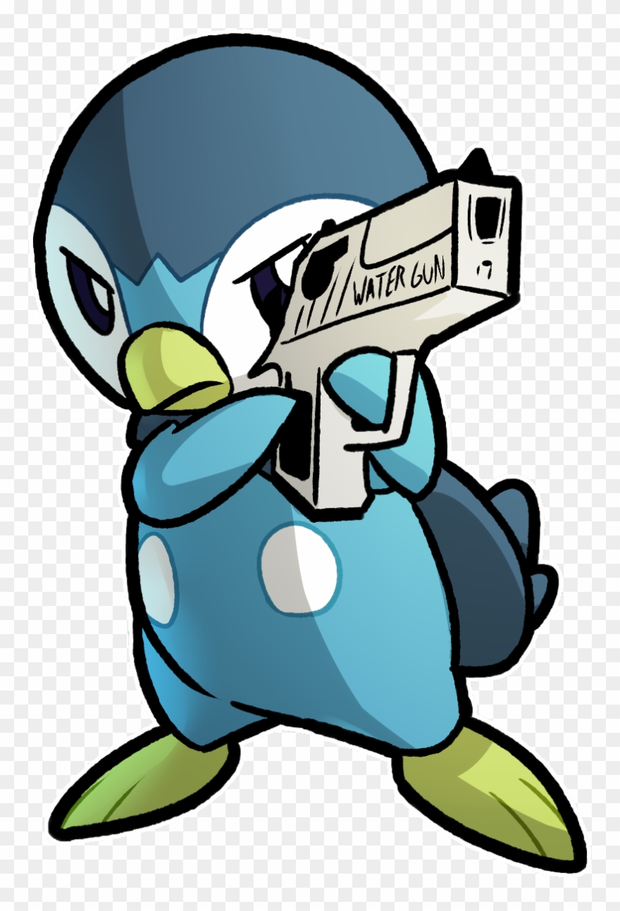 Report Abuse - Piplup With A Gun Clipart