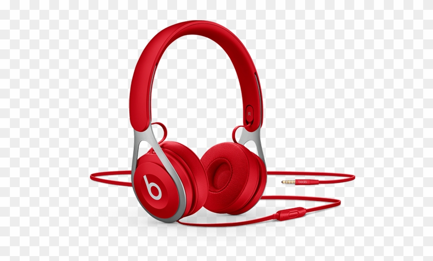 Red Headphone Png Image Background - Red Beats Wired Clipart