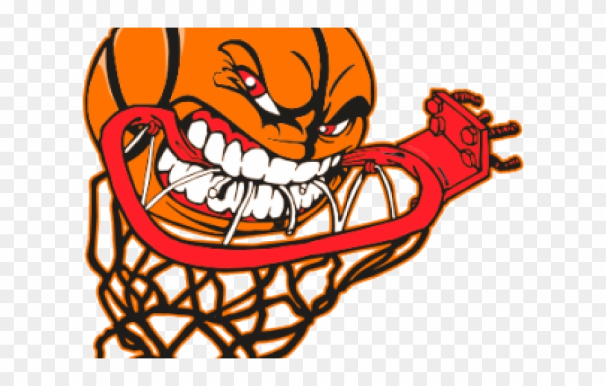 Basketball Clipart Swoosh - Basketball Biting Net - Png Download