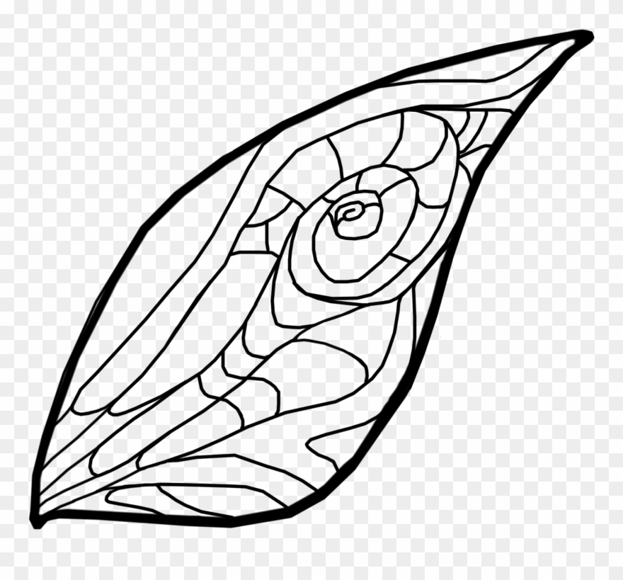 Upper Left Pixie Wing Half - Line Art Clipart