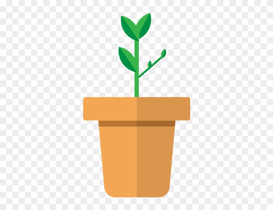 Sapling - Flowerpot Clipart