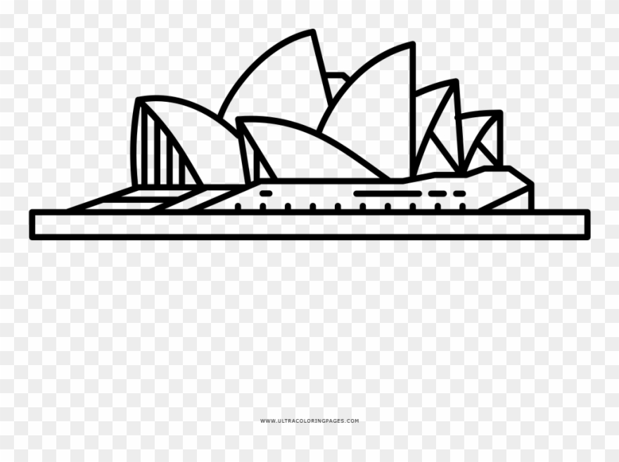 Opera House Coloring Page - Line Art Clipart