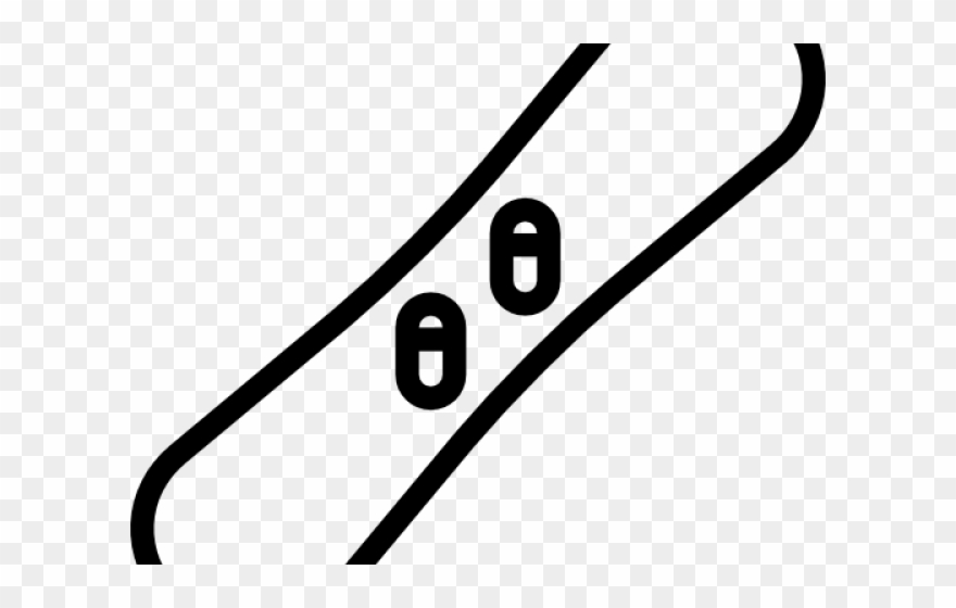 Snowboard Clipart Outline - Line Art - Png Download