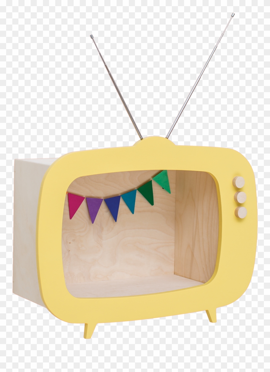 Kid's Up Warsaw "teevee" Tv Shelf Yellow - Plywood Clipart