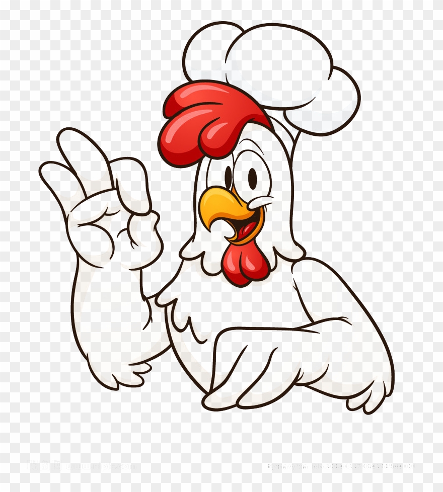 Chicken Meat Buffalo Wing Chef - Cute Chicken Chef Clipart