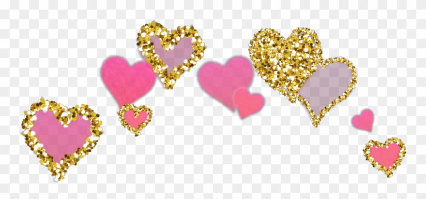 Hearts Heart Golden Gold Glittery Glitter Sparkles - Heart Clipart