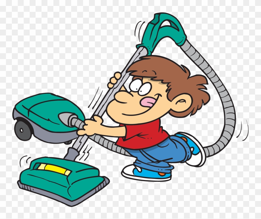 Pin Kids Chores Clipart - Cartoon Kid Vacuuming - Png Download