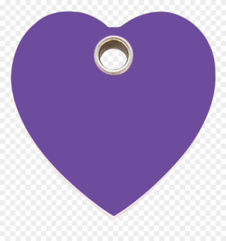 Purple Heart Plastic Pet Tag - Heart Clipart