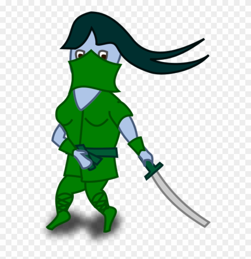 Ninja Holding Sword And Covering His Face - Ninja Clip Art - Png Download