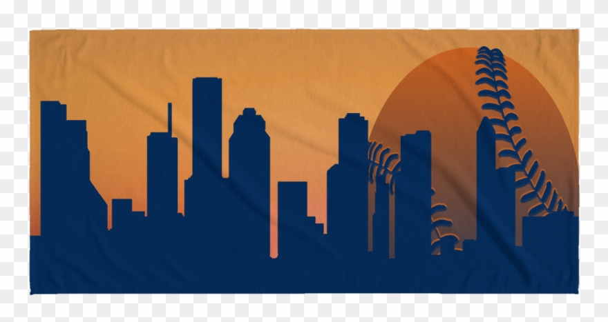 Cities Of Texas Sports Skyline Sunrise Beach Towel - Skyline Clipart