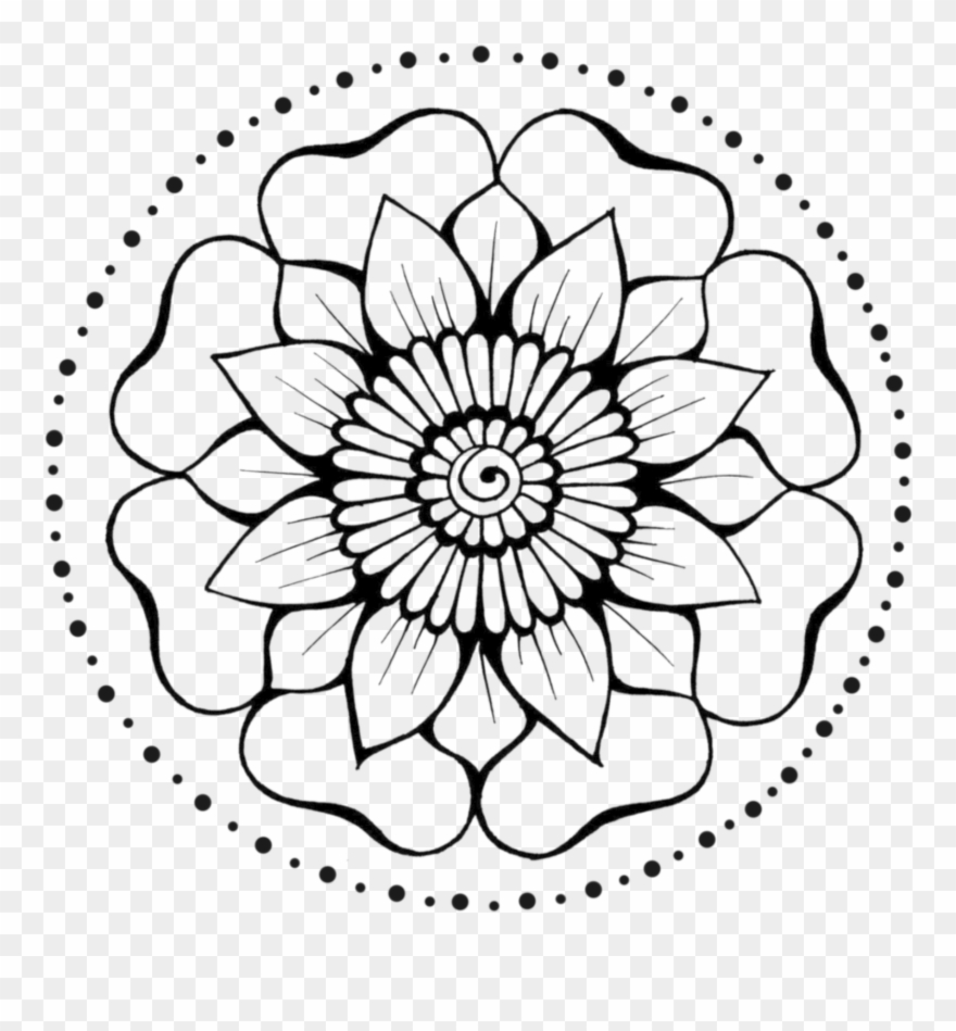 Flower Mehndi Art Transprent Png Free Download - Fondo De Reloj Para Imprimir Clipart