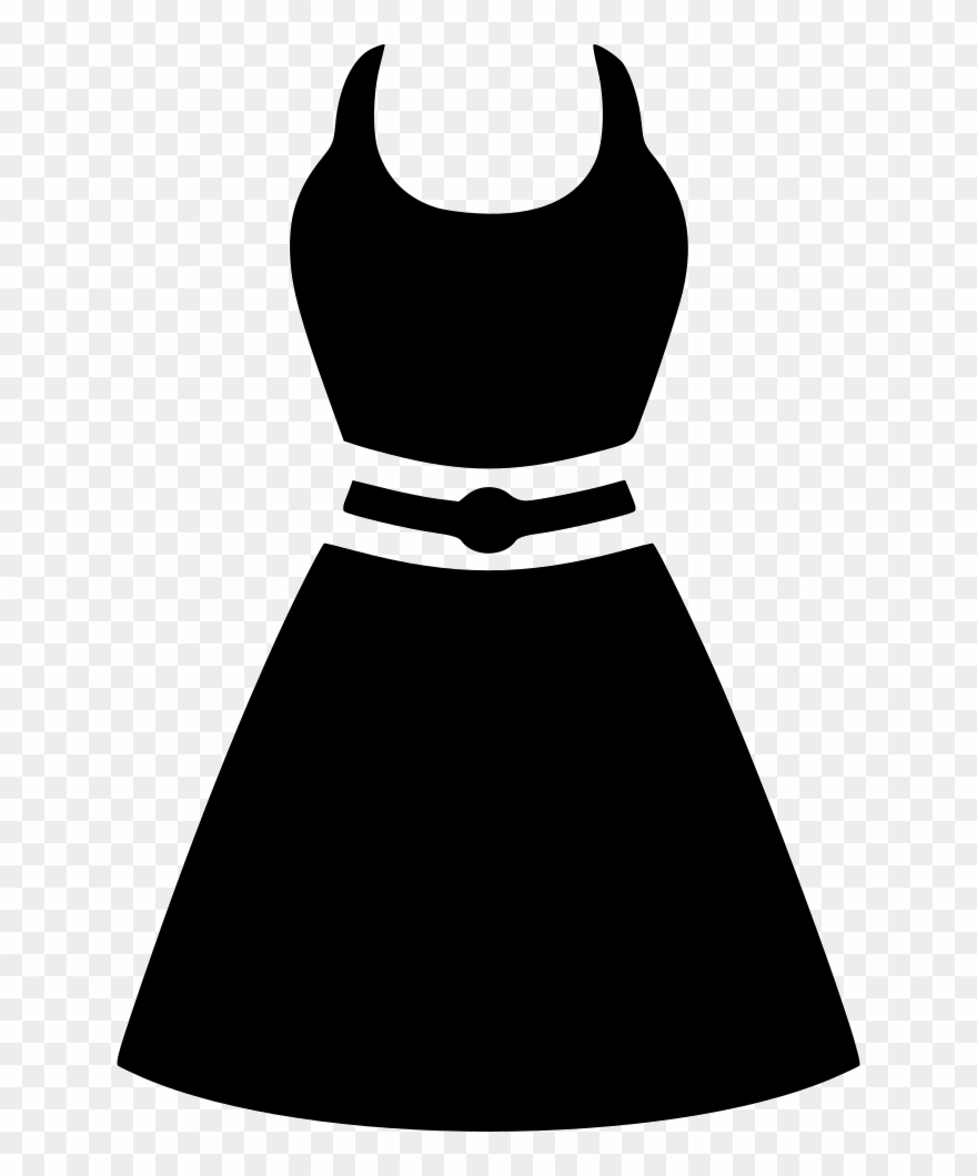 Black Dress Clipart Icon Transparent - Dress Icon Png