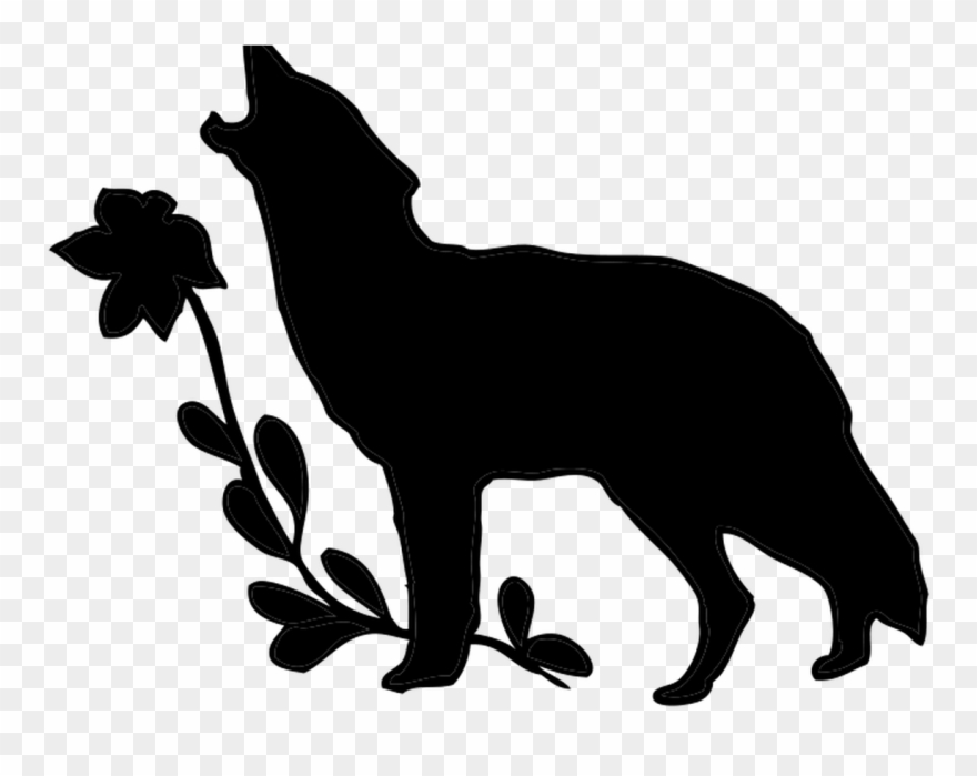 Free Howling Wolf Clipart, Download Free Clip Art, - Wolf And Cat Silhouette - Png Download