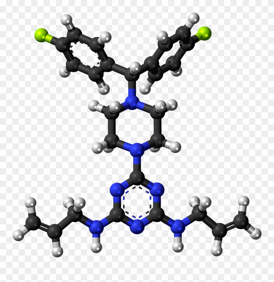 Almitrine 3d Balls - Molecule Clipart