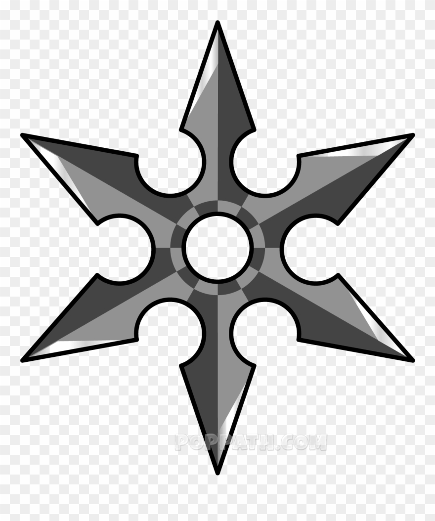 How To Draw A Pop Path Weaponsshurikenpng - Ninja Star Transparent Background Clipart