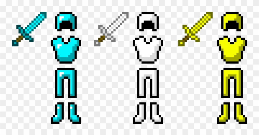 Mc Armor - Minecraft Diamond Sword Clipart